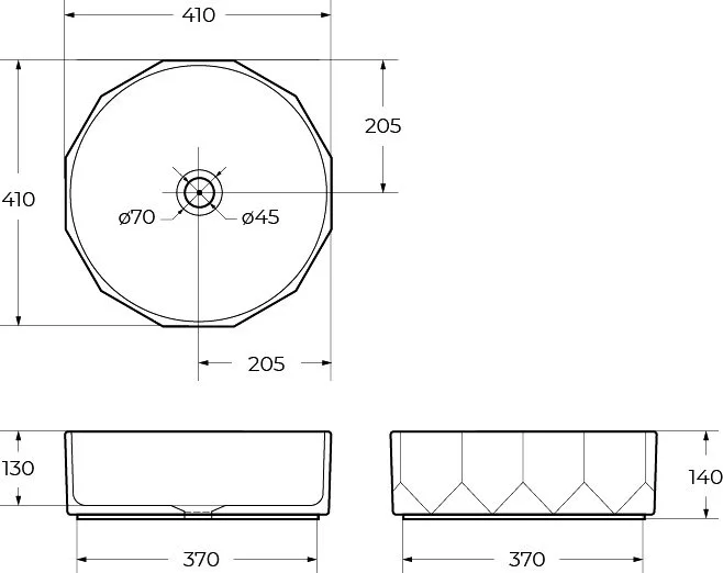 Накладная раковина BelBagno BB1409H301 41 черная Sancos — официальный сайт