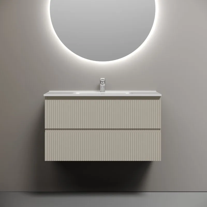 Тумба с раковиной Sancos Snob R 90 beige soft, раковина CN7002 Sancos — официальный сайт