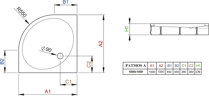 Поддон для душа Radaway Patmos A1000 Sancos — официальный сайт