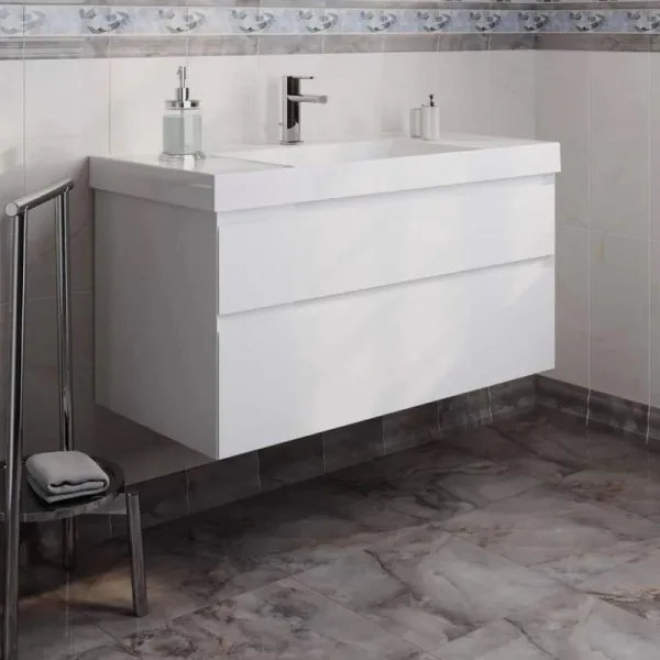 Тумба под раковину без столешницы KERAMA MARAZZI Cubo 100 подвесная, белая матовая Sancos — Оригинал