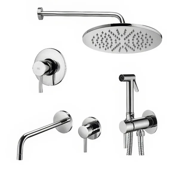 Комплект для ванной Paffoni Light KITZLIG011CR006 С ВНУТРЕННЕЙ ЧАСТЬЮ, хром Sancos — Оригинал