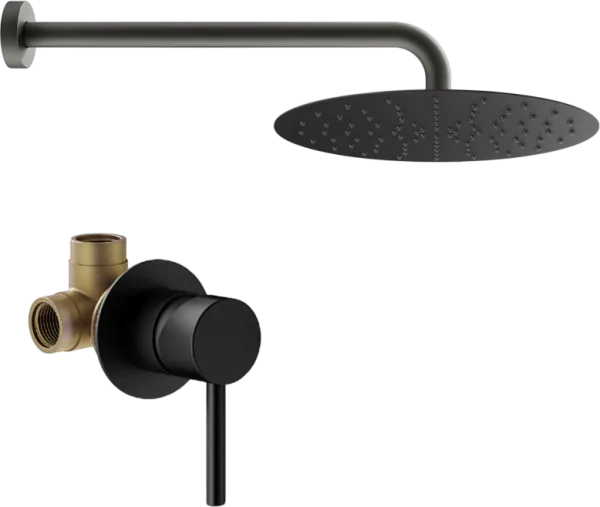 Душевой комплект Plumberia Selection Ixo KITXO01NOKING С ВНУТРЕННЕЙ ЧАСТЬЮ, черный матовый Sancos — Оригинал