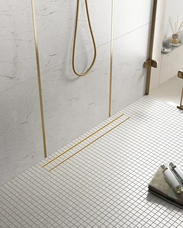 Душевой трап (лоток) Timo Drain Systems DS230207/17 700 двусторонняя панель plate под плитку, золото Sancos — официальный сайт