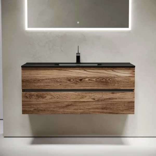 Тумба с раковиной Sancos Urban 120 дуб чарльстон, черная раковина CN7006MB Sancos — Оригинал