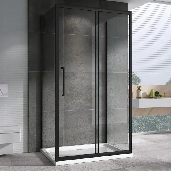 Душевой уголок Abber Schwarzer Diamant AG30140BH-S90B-S90B 140х90, профиль черный, стекло прозрачное Sancos — Оригинал