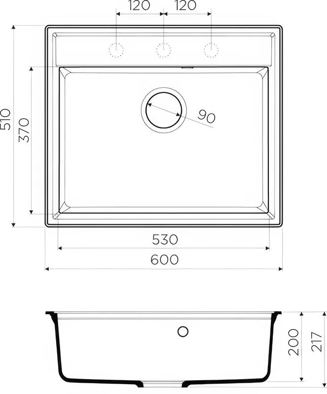 Мойка кухонная Omoikiri Daisen 60-BL черная Sancos — официальный сайт