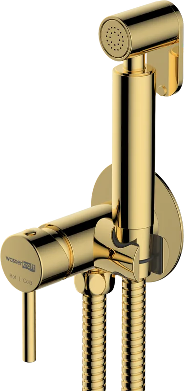 Гигиенический душ Wasserkraft Sauer A70738 со смесителем, С ВНУТРЕННЕЙ ЧАСТЬЮ, глянцевое золото PVD Sancos — официальный сайт