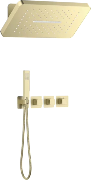 Душевой комплект Timo Petruma SX-5249/17SM, С ВНУТРЕННЕЙ ЧАСТЬЮ, с термостатом, матовое золото Sancos — Оригинал