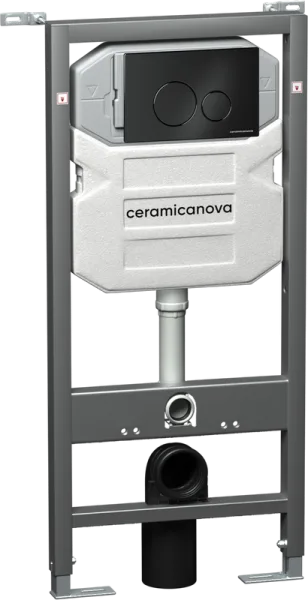 Система инсталляции для унитазов Ceramicanova Envision Round CN1001B, кнопка черная матовая Sancos — Оригинал