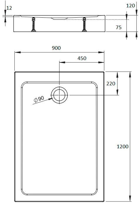 Поддон для душа Radaway Doros F Compact 120x90 с сифоном Sancos — официальный сайт