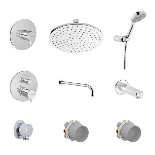 Душевой комплект VitrA A49307EXP, С ВНУТРЕННЕЙ ЧАСТЬЮ, хром Sancos — Оригинал