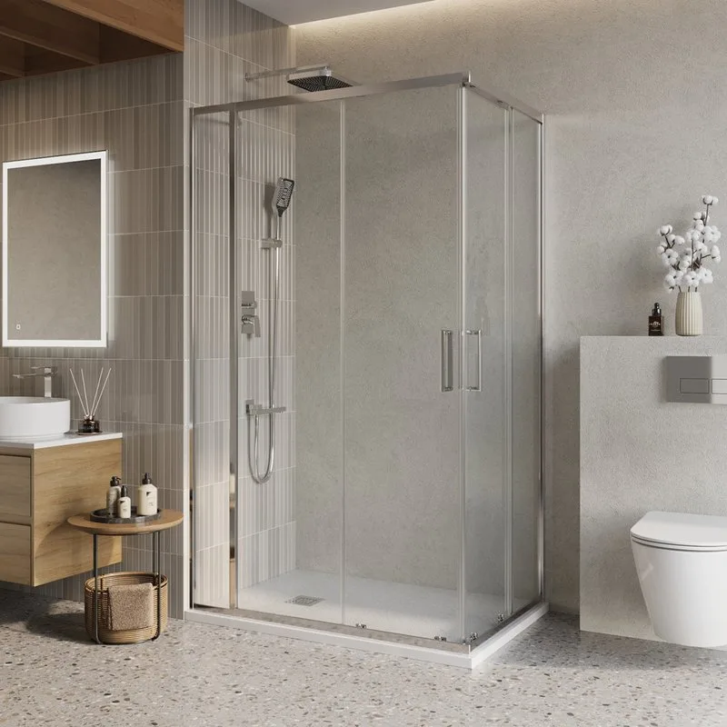 Душевой уголок BelBagno Luce AH-21-125/100-C-Cr профиль хром, стекло прозрачное Sancos — официальный сайт