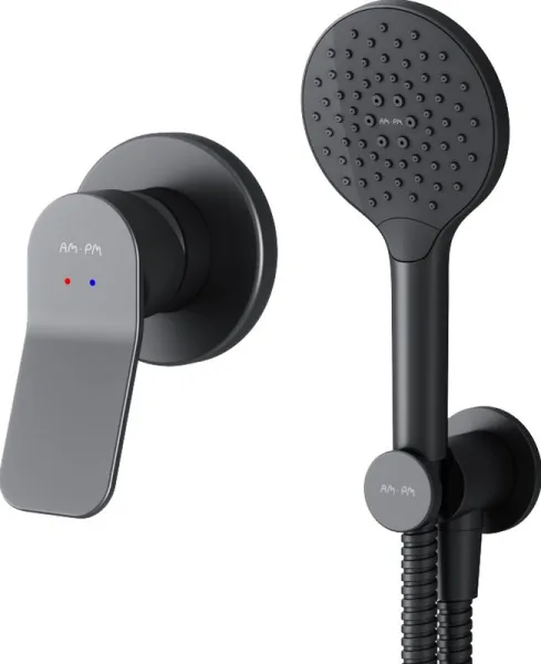 Душевой комплект AM.PM X-Joy FB85A2H022 С ВНУТРЕННЕЙ ЧАСТЬЮ, для душа, чёрный Sancos — Оригинал