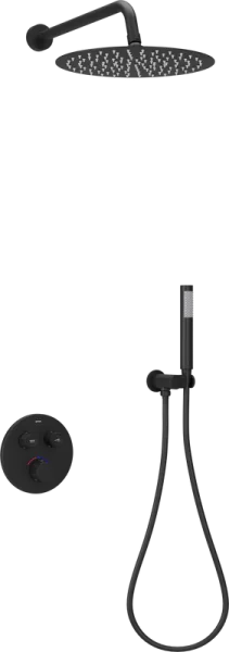 Душевой комплект Sancos Link SC3005MB, черный матовый, С ВНУТРЕННЕЙ ЧАСТЬЮ Sancos — Оригинал