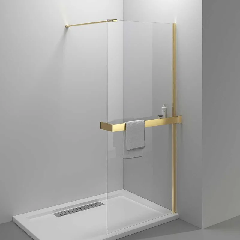 Душевая перегородка Vincea Walk-in HR VSW-4HR800CLG 80 см, профиль брашированное золото, стекло проз Sancos — официальный сайт