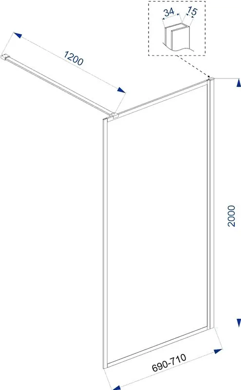 Душевая перегородка Veconi Korato KR80-70-01-C8 70 см Sancos — официальный сайт