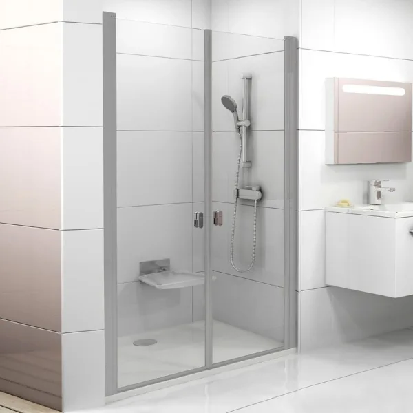 Душевая дверь в нишу Ravak Chrome CSDL2-120 Transparent, профиль сатин Sancos — Оригинал