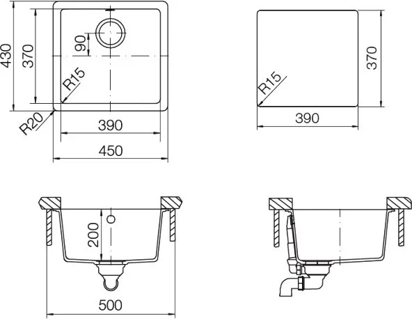 Мойка кухонная Schock Soho 700567U 50 (N-100S) Cristadur пуро Sancos — официальный сайт