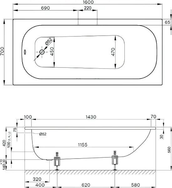 Стальная ванна Bette Form 160x70 см, встраиваемая, с самоочищающимся покрытием, с шумоизоляцией Sancos — официальный сайт