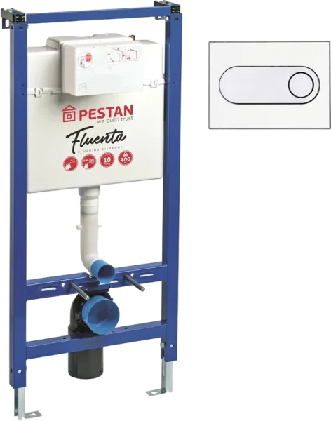 Система инсталляции для унитазов Pestan Fluenta 40006356 + Кнопка смыва Pestan Fluenta Onyx 40006363 Sancos — Оригинал