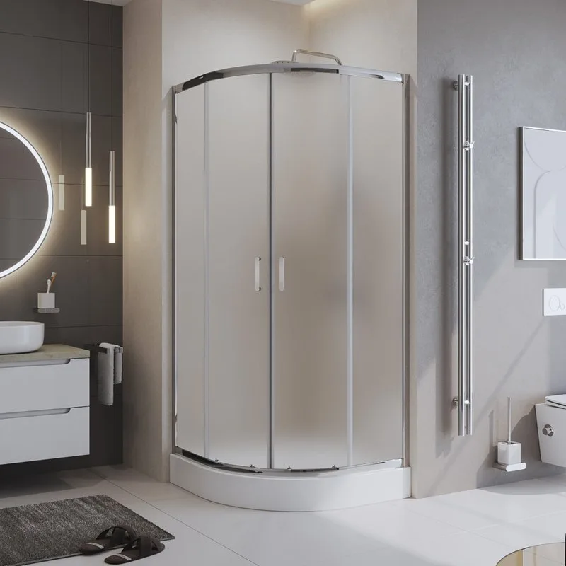 Душевой уголок BelBagno Uno -195 R 2 80 P Cr стекло текстурное Sancos — официальный сайт