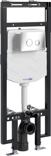 Система инсталляции для унитазов Wasserkraft Dinkel 58TLT.010.ME.CH01, с кнопкой смыва хром Sancos — Оригинал