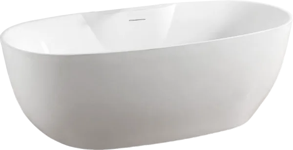 Акриловая ванна Abber AB9323 170x80 см, отдельностоящая, белая, овальная, с каркасом, со сливом-пере Sancos — Оригинал
