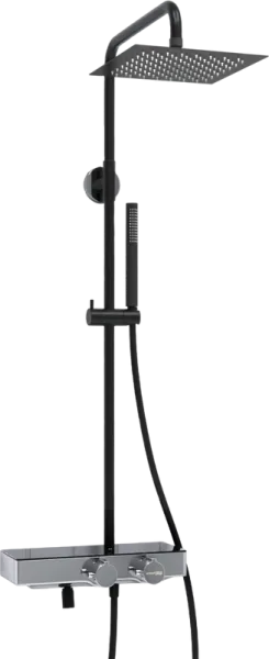 Душевая стойка Wasserkraft Abens 2000 A114.255.217.CB Thermo, с термостатом, черная Sancos — Оригинал