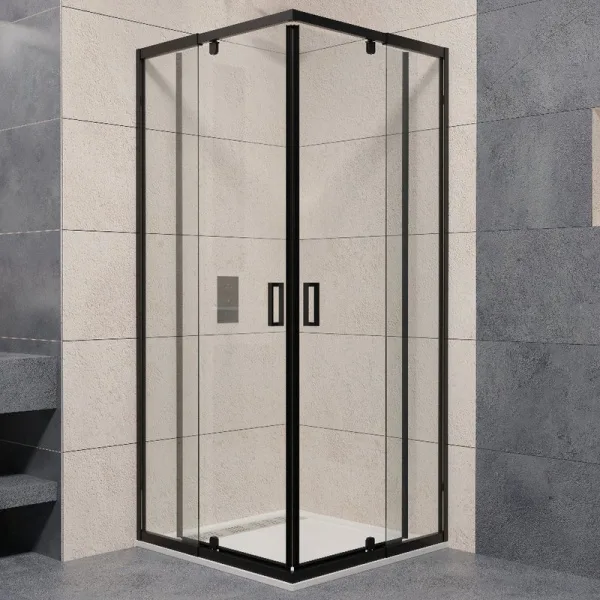 Душевой уголок RGW Passage PA-038B 80x80 см, профиль черный, стекло прозрачное Sancos — Оригинал