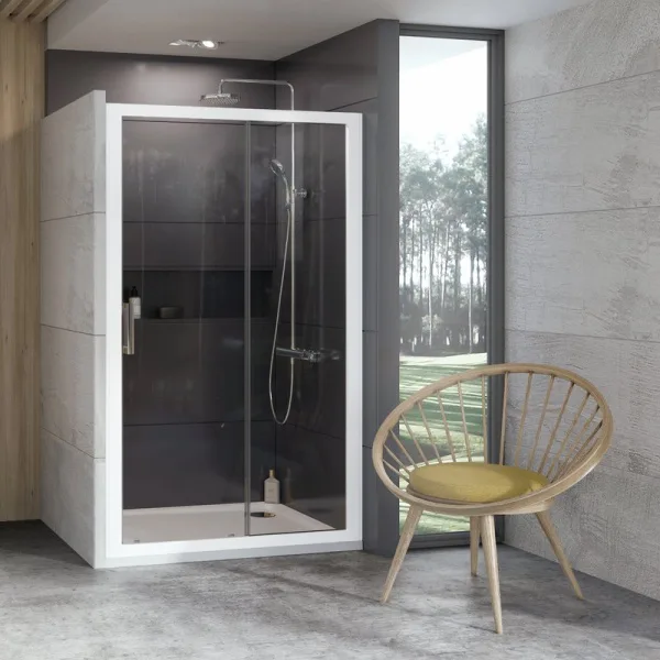 Душевая дверь в нишу Ravak 10° 10DP2-100 Transparent, профиль белый Sancos — Оригинал