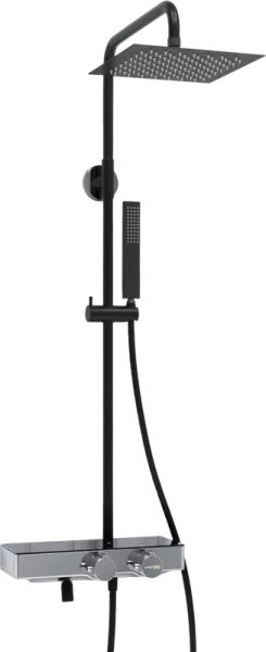 Душевая стойка Wasserkraft Abens 2000 A114.255.218.CB Thermo, с термостатом, черная Sancos — Оригинал