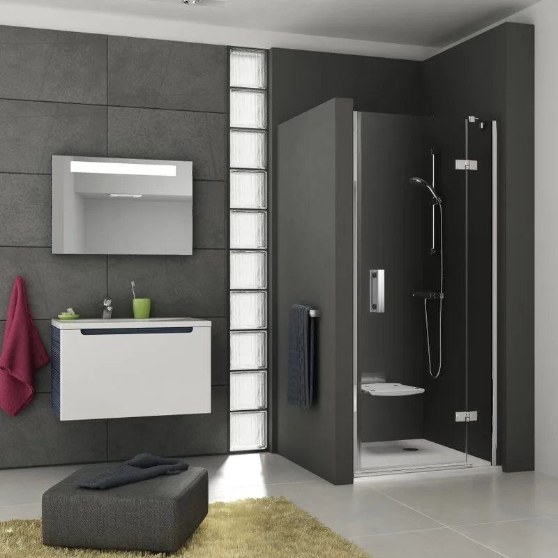 Душевая дверь в нишу Ravak Smartline SMSD2-90 B R Transparent, профиль хром Sancos — официальный сайт