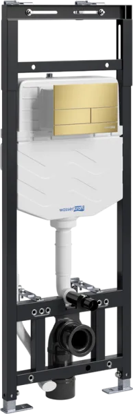 Система инсталляции для унитазов Wasserkraft Alme 15TLT.010.ME.MG04, с кнопкой смыва матовое золото Sancos — Оригинал