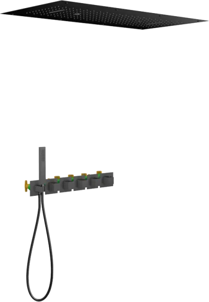 Душевой комплект Timo Petruma SX-5329/03SM, С ВНУТРЕННЕЙ ЧАСТЬЮ, с термостатом, черный Sancos — Оригинал
