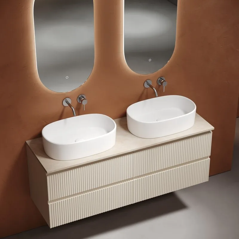 Тумба с раковиной Sancos Snob R 140 beige soft, столешница бежевая TT140A2, раковина CN6075 Sancos — официальный сайт
