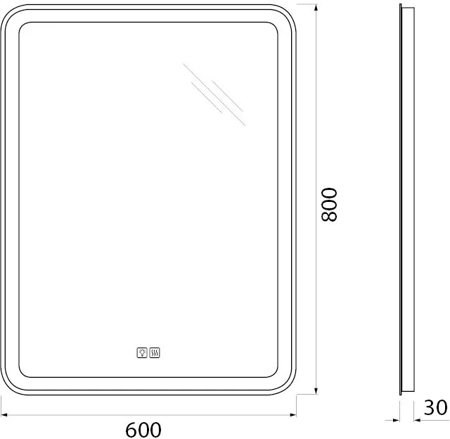 Зеркало BelBagno SPC-MAR-600-800-LED-TCH-WARM с подогревом Sancos — официальный сайт