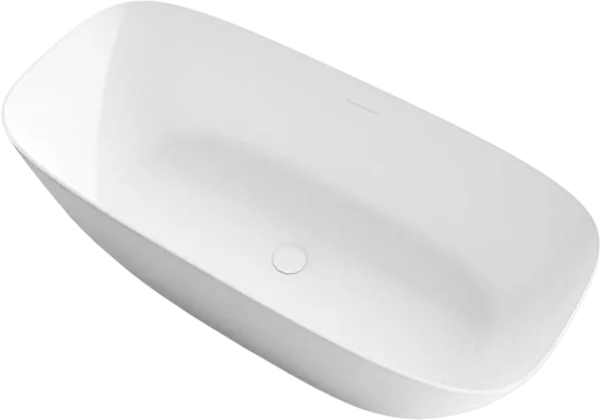 Ванна из искусственного камня Vincea VBT-6S02MW 170x75 см, отдельностоящая, матовая белая, овальная, Sancos — Оригинал