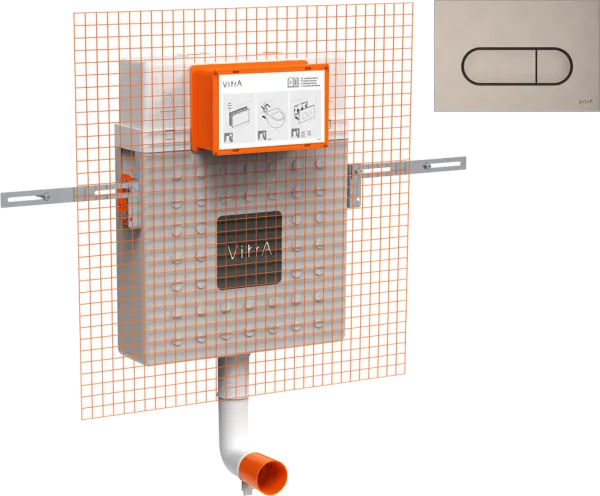 Смывной бачок скрытого монтажа VitrA V12 762-1740-01, + Кнопка смыва VitrA Root Square 740-2295 Sancos — Оригинал