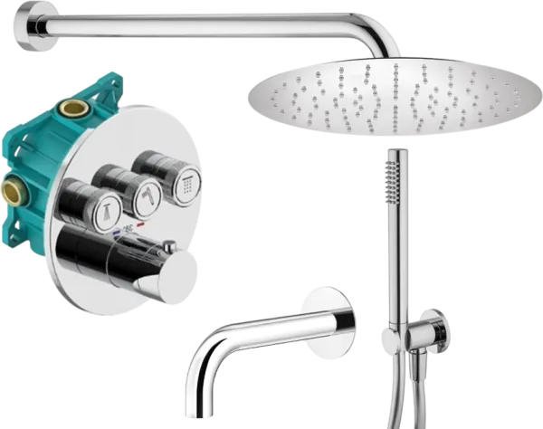 Душевой комплект Plumberia Selection PSBOX KITPSB03CR60, С ВНУТРЕННЕЙ ЧАСТЬЮ, хром Sancos — Оригинал