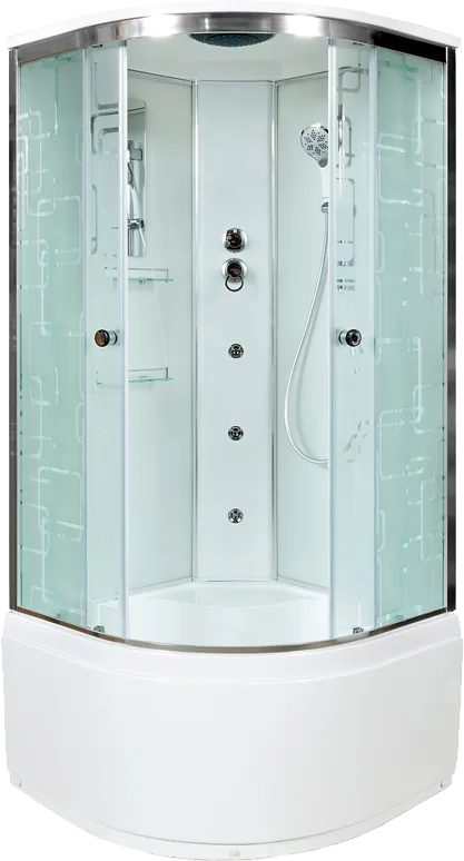 Душевая кабина DTO EM4590 с гидромассажем (90х90х220),высокий поддон (50 см), профиль хром, стекло м Sancos — официальный сайт
