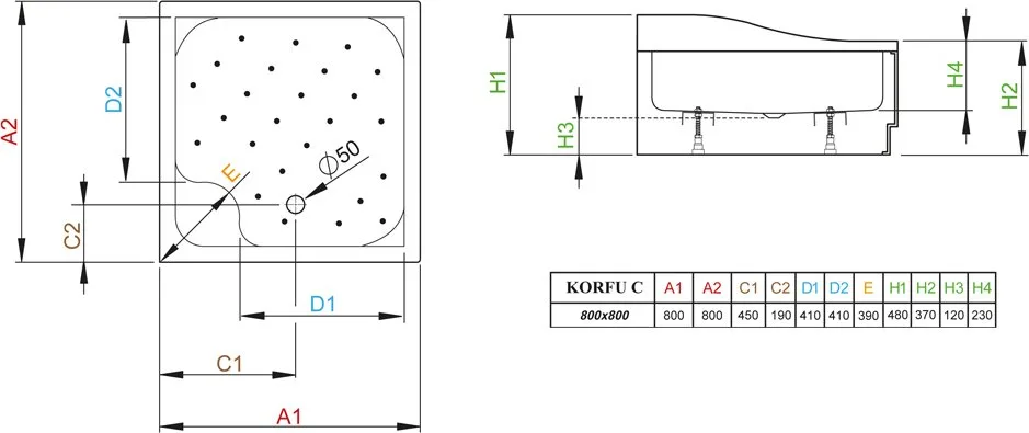 Поддон для душа Radaway Korfu С800 Sancos — официальный сайт
