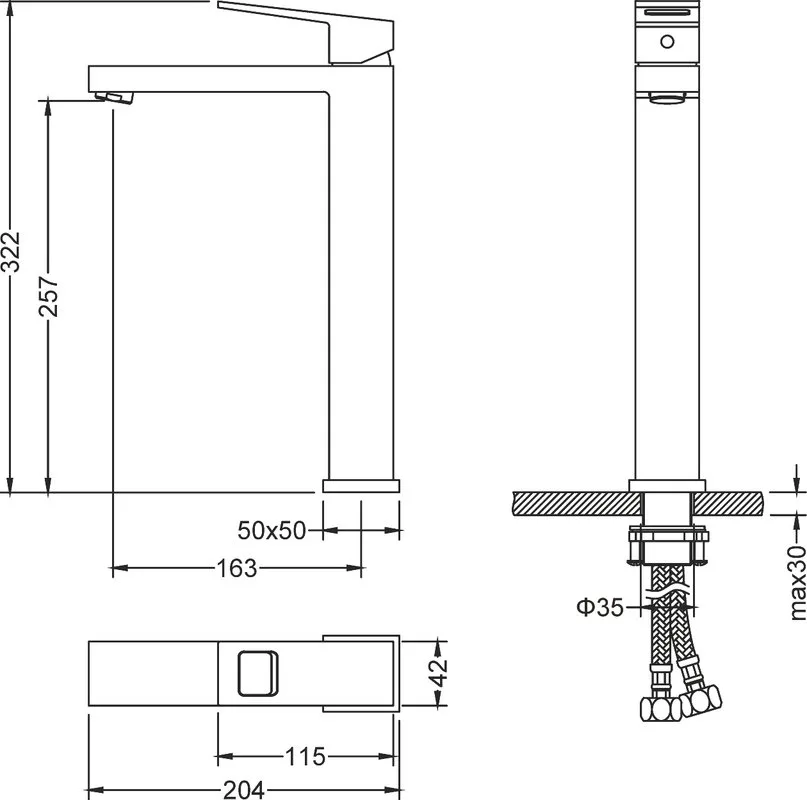 Смеситель для раковины Timo Briana 7111/03F черный Sancos — официальный сайт