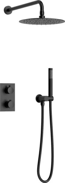 Душевой комплект AltroBagno Unione 040408 NeOp, С ВНУТРЕННЕЙ ЧАСТЬЮ, матовый черный Sancos — Оригинал