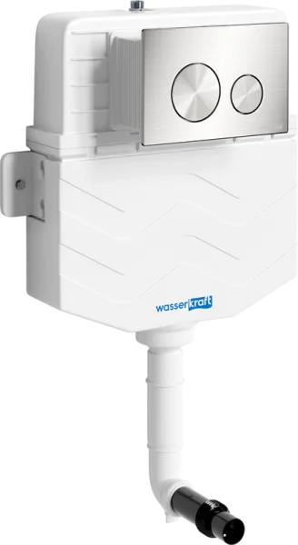 Смывной бачок скрытого монтажа Wasserkraft Aller 10TLT.031.ME.BN02, с кнопкой смыва никель Sancos — Оригинал