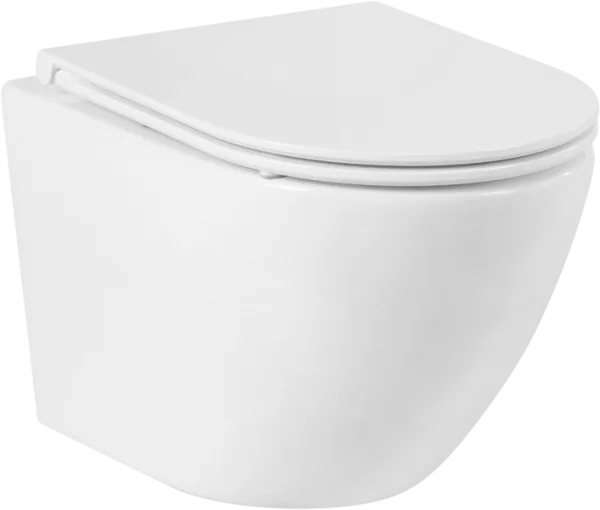 Унитаз подвесной BelBagno Sfera-r BB046CHR BB870SC с микролифтом, безободковый, глянцевый белый Sancos — Оригинал