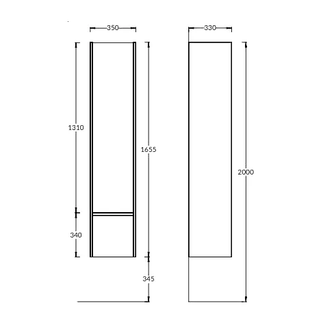 Шкаф-пенал для ванной KERAMA MARAZZI Modula 35 R с дверцей и ящиком, арабика Sancos — официальный сайт
