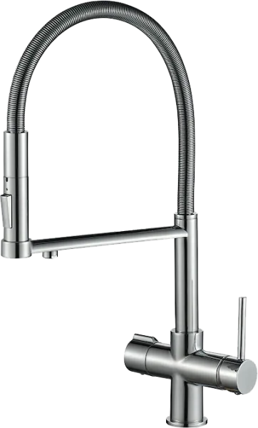 Смеситель для кухни Steel Hammer SH 2002 CR глянцевый с гибким изливом Sancos — Оригинал