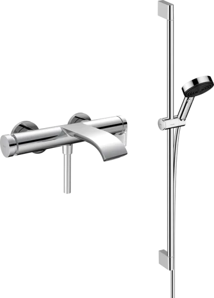 Смеситель для ванны с душем Hansgrohe Vivenis 75420000, + Душевой гарнитур Hansgrohe Pulsify Relaxat Sancos — Оригинал