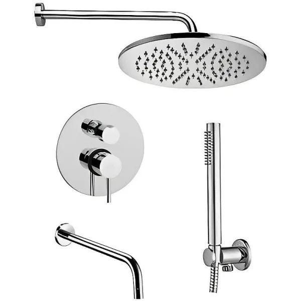 Душевой комплект Paffoni Light KITLIG019CR046, С ВНУТРЕННЕЙ ЧАСТЬЮ, хром Sancos — Оригинал