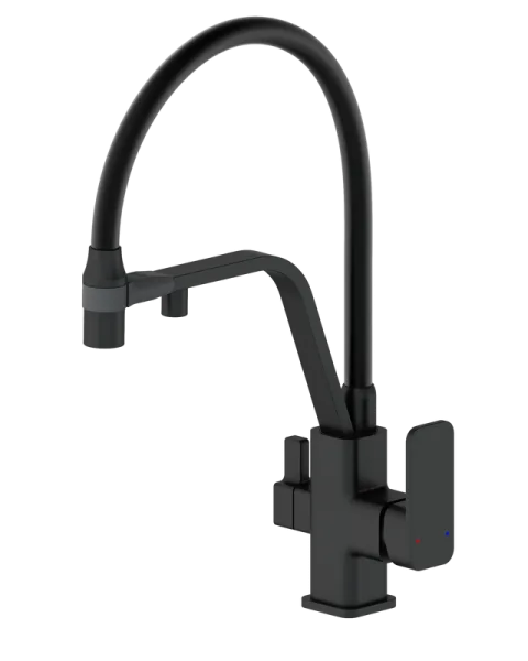 Смеситель для кухни Wonzon & Woghand WW-88458013-MB с гибким изливом, матовый черный Sancos — Оригинал